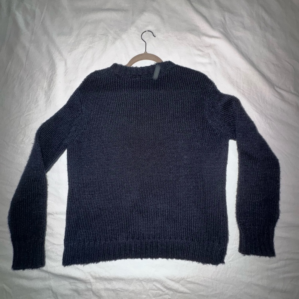 Wooden Ships Navy 'Let It Snow' Oversized Crew Sweater - Picture 4 of 6